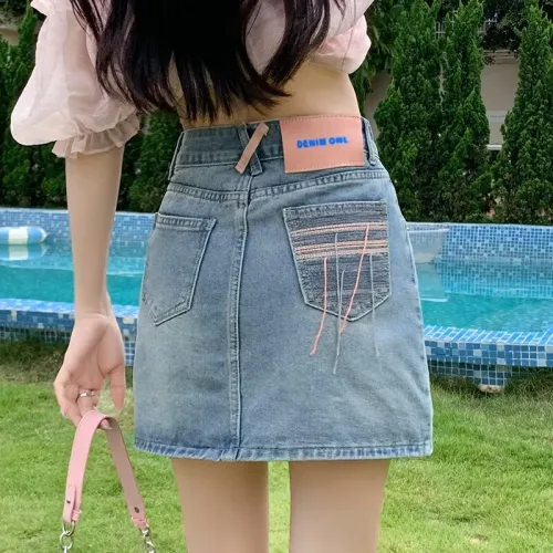 Kele Coco Denim Short Skirts Women's Blue