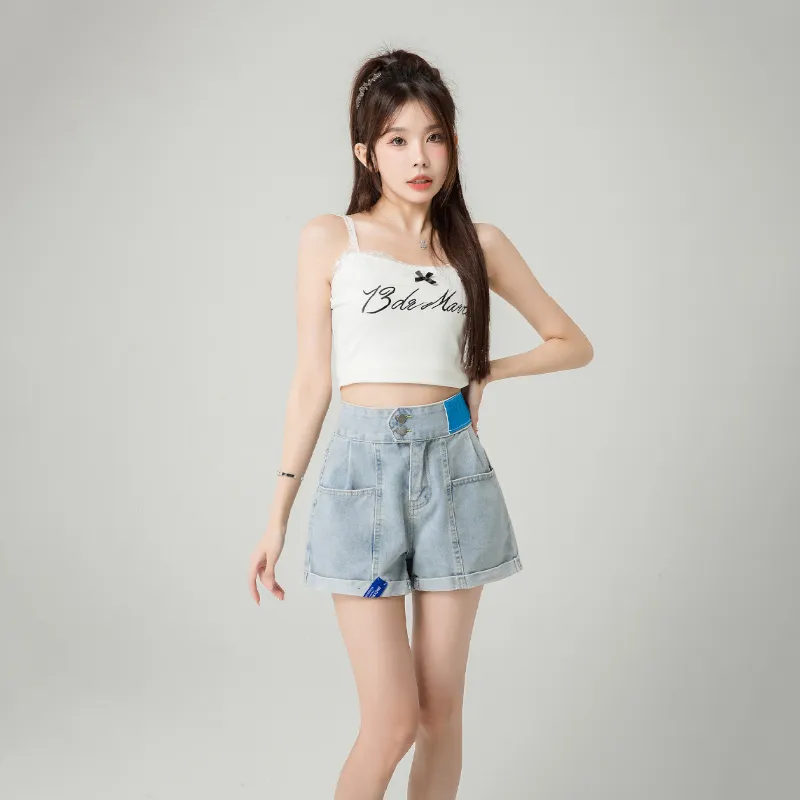 Kele Coco Denim Shorts Women's Blue-1