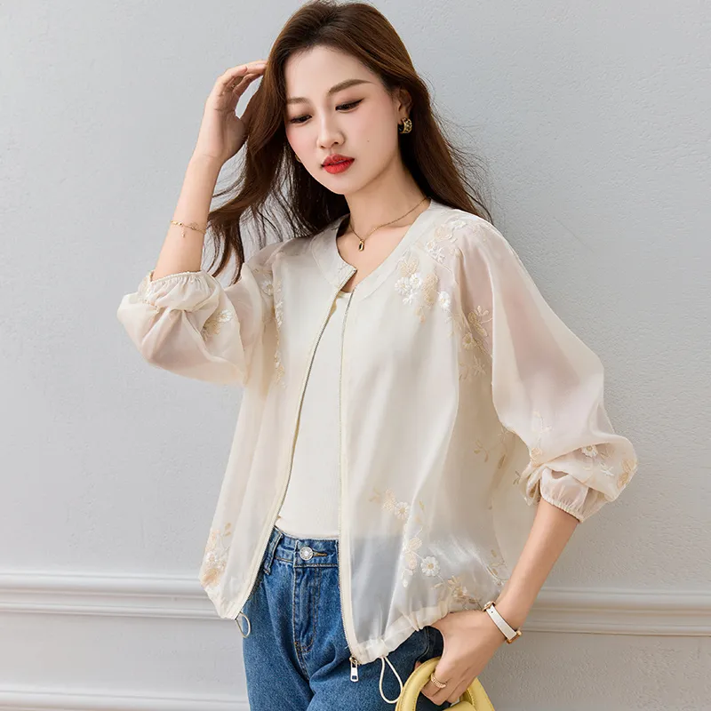 Kele Coco Chiffon Shirt Women's Ecru-1