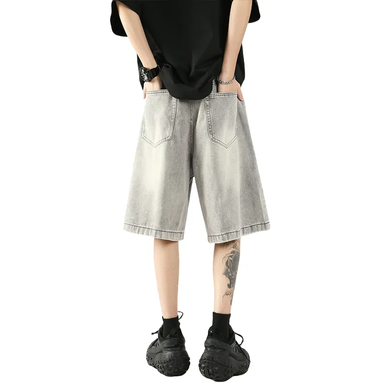 Kele Coco Denim Shorts Unisex Gray-1