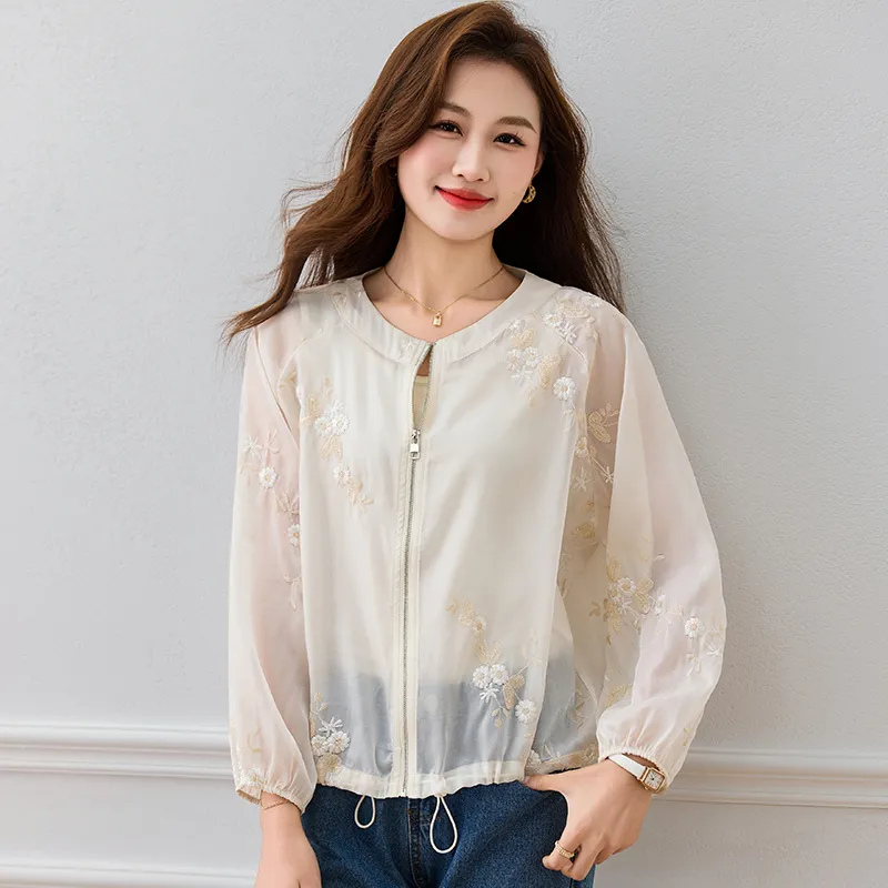 Kele Coco Chiffon Shirt Women's Ecru-2