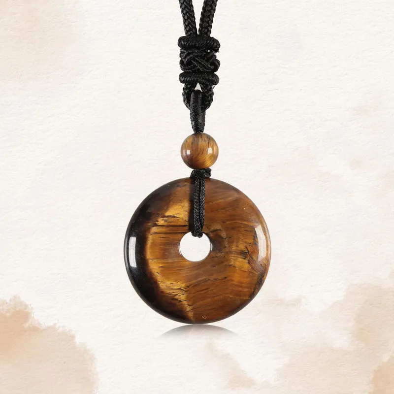 WJT Tiger's Eye Stone Necklaces Unisex-4