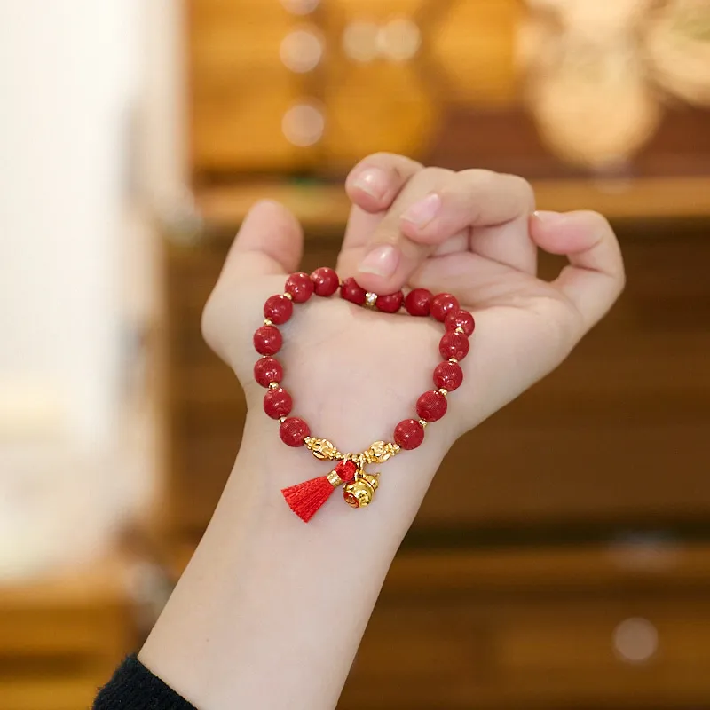 WJT Reconstructed Cinnabar Bracelets Unisex-2