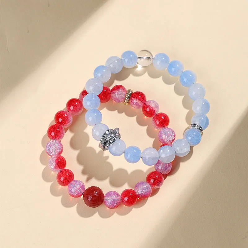 WJT Colored Glaze Jade Bracelets Unisex-4