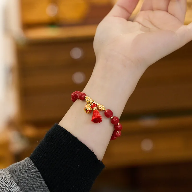 WJT Reconstructed Cinnabar Bracelets Unisex-1