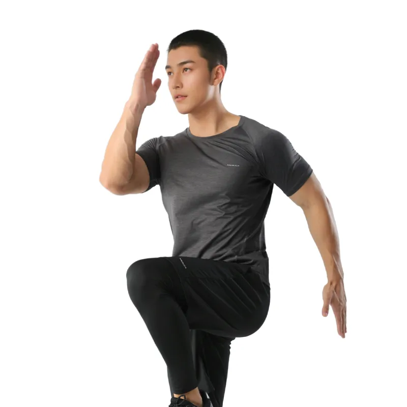 MESUCA Workout Clothing Men's Black Heather Gray-5