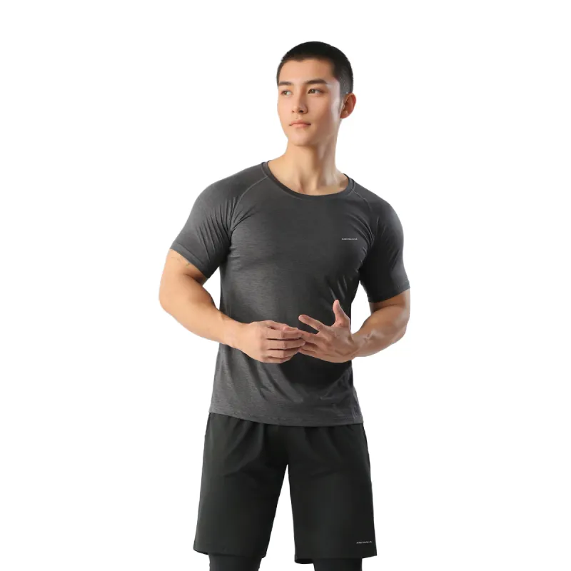 MESUCA Workout Clothing Men's Black Heather Gray-3