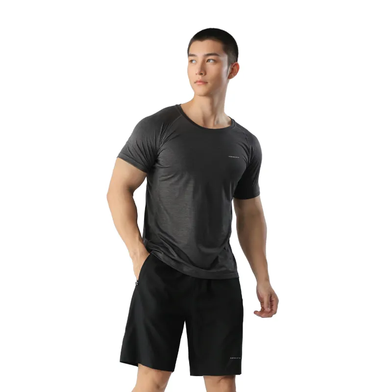MESUCA Workout Clothing Men's Black Heather Gray-6