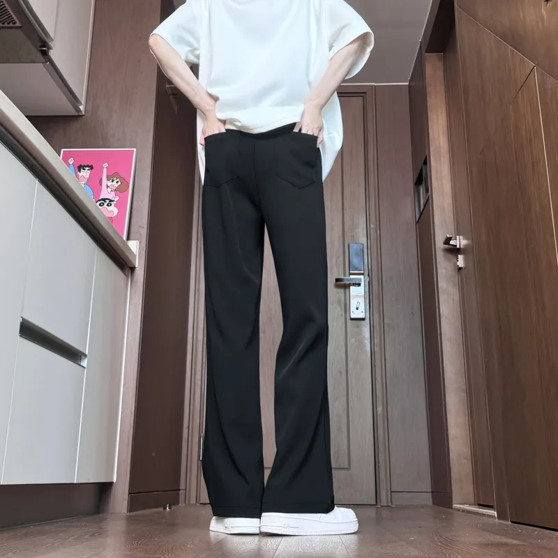 WELTER EXPERIMENT Fashion Versatile Suit Trouser Unisex Classic Black-8