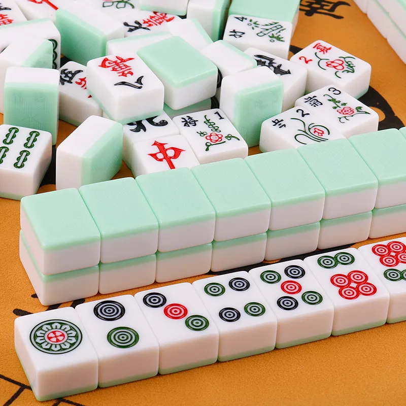 ZIHU Jadeite Double Jade Mahjong Size 42 Home Use Mahjong Tiles 144 Pc Board Games-3