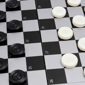 CHENGGONG International Checkers Foldable Board Game With Magnetic Chess Pieces, Portable And Educational Board Games