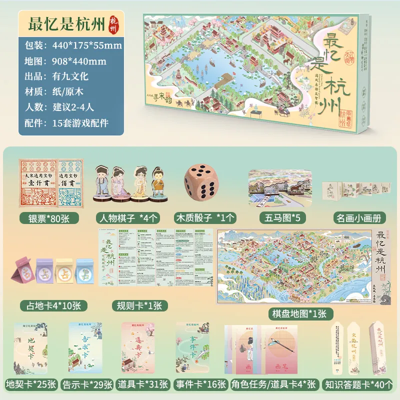 DAFUWENG The Most Memorable Game Of Hangzhou City Rich Man Chess 2 4 Persons Playing Board Games-2