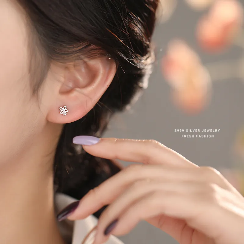MONI JEWELLERY S999 Silver Stud Earrings Women's-1