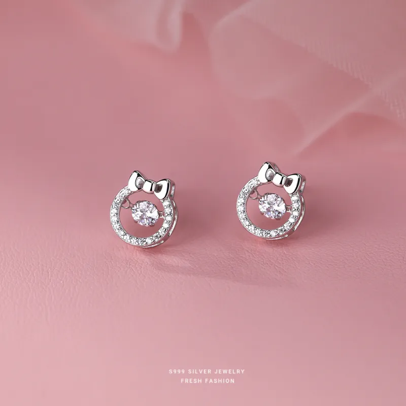 MONI JEWELLERY S999 Fine Silver Stud Earrings Women's-4