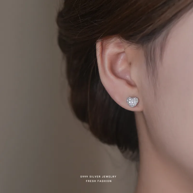 MONI JEWELLERY S999 Fine Silver Stud Earrings Women's-2