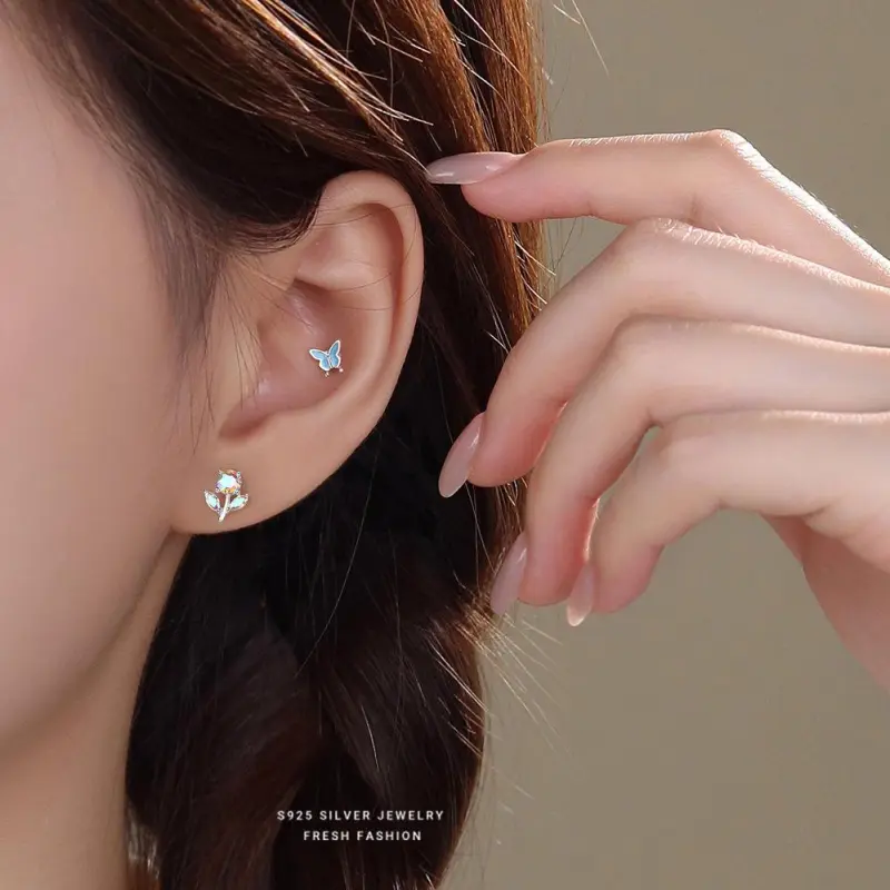 MONI JEWELLERY S925 Silver Stud Earrings Women's-2