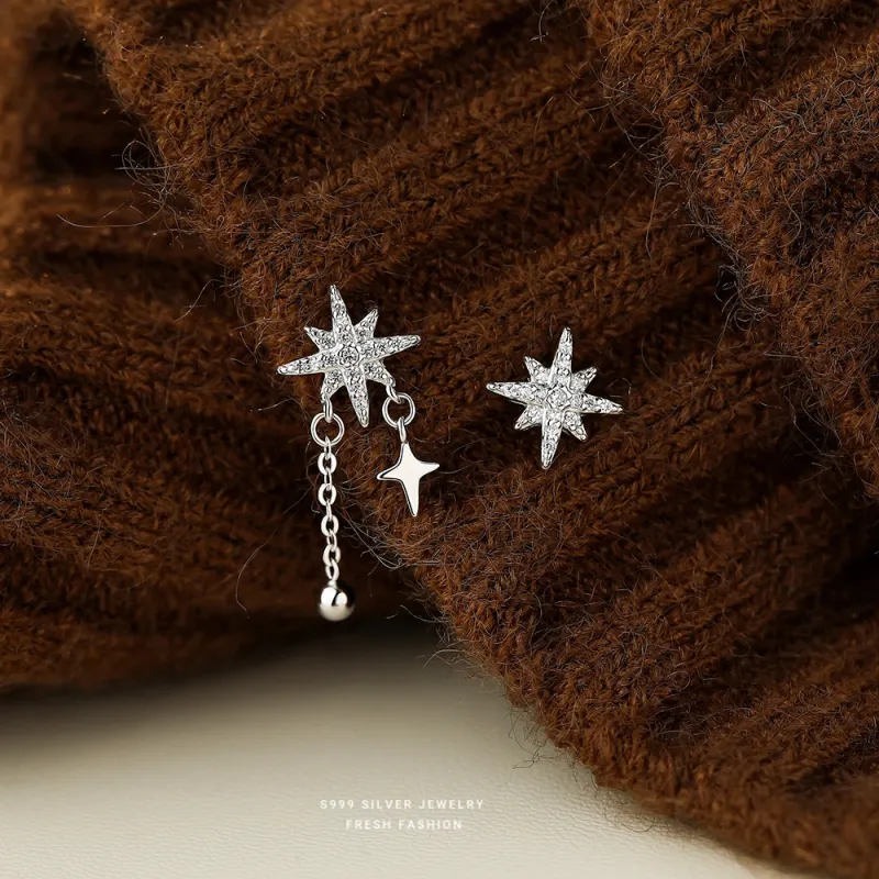 MONI JEWELLERY S999 Silver Stud Earrings Women's-4