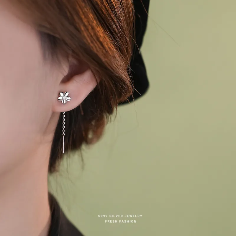 MONI JEWELLERY S999 Fine Silver Drop Earrings Women's-5
