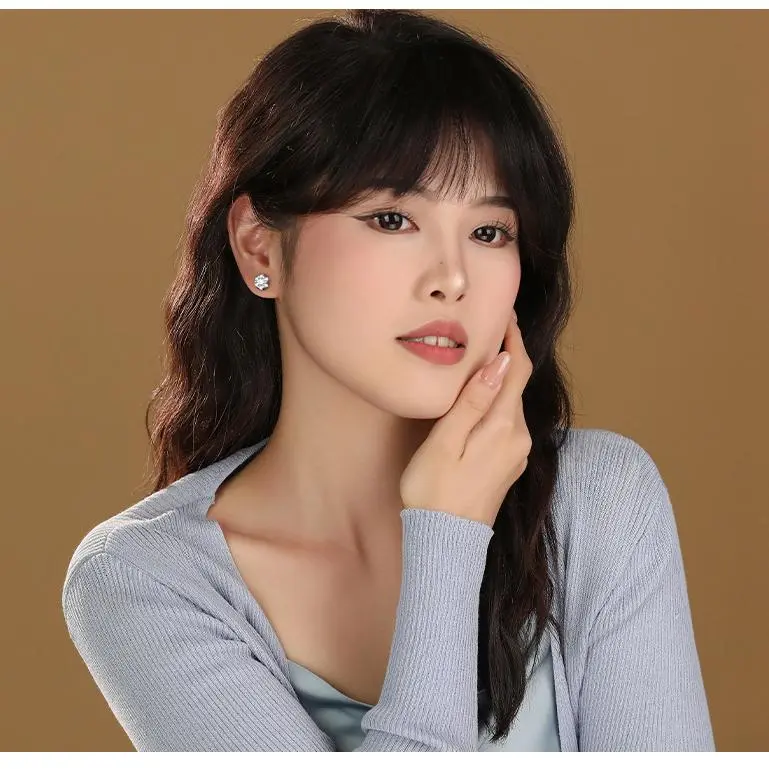 MONI JEWELLERY S925 Sterling Silver Ins Fashion Earrings With Romantic And Trendy Atmosphere Date Stud Earrings Women's-1