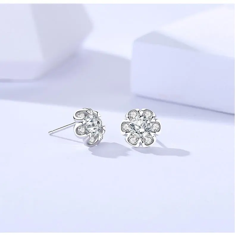 MONI JEWELLERY S925 Sterling Silver Ins Fashion Earrings With Romantic And Trendy Atmosphere Date Stud Earrings Women's-3
