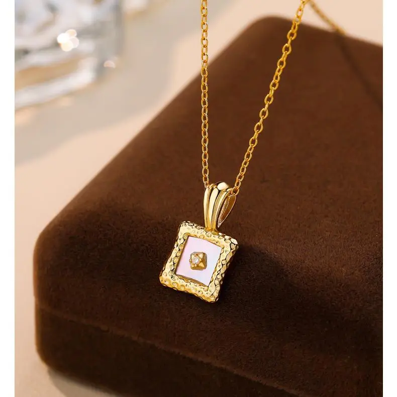 MONI JEWELLERY S925 Silver Zircon Necklaces Women's Gold-1