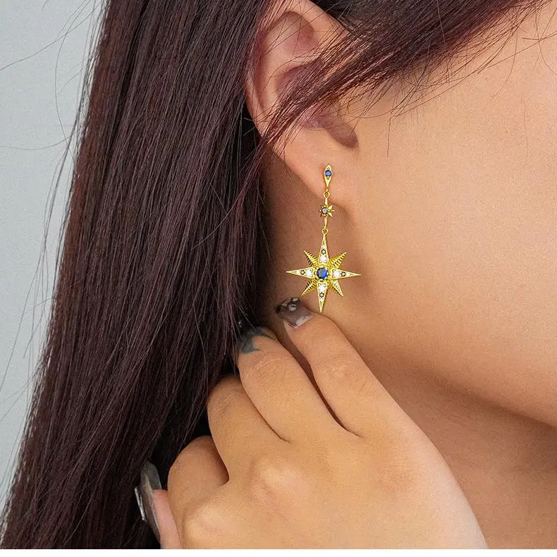 MONI JEWELLERY S925 Silver Zircon Earrings Women's-3
