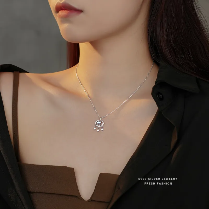 MONI JEWELLERY S999 Silver Necklaces Women's-2