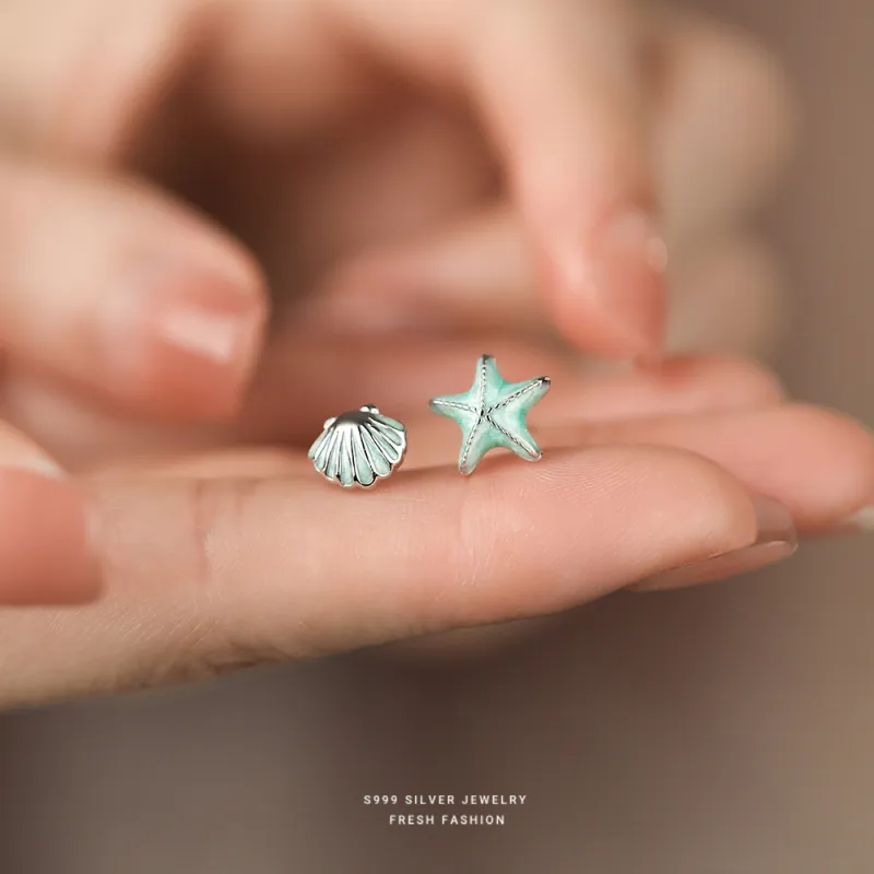 MONI JEWELLERY S999 Fine Silver Stud Earrings Women's-7