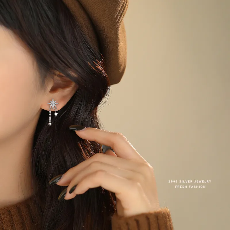 MONI JEWELLERY S999 Silver Stud Earrings Women's-3