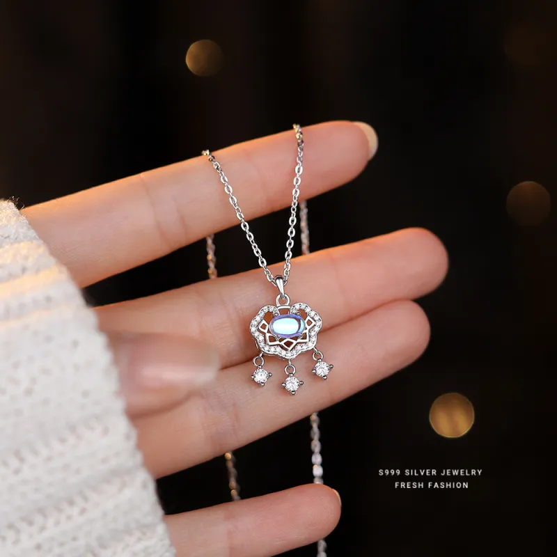 MONI JEWELLERY S999 Silver Necklaces Women's-5