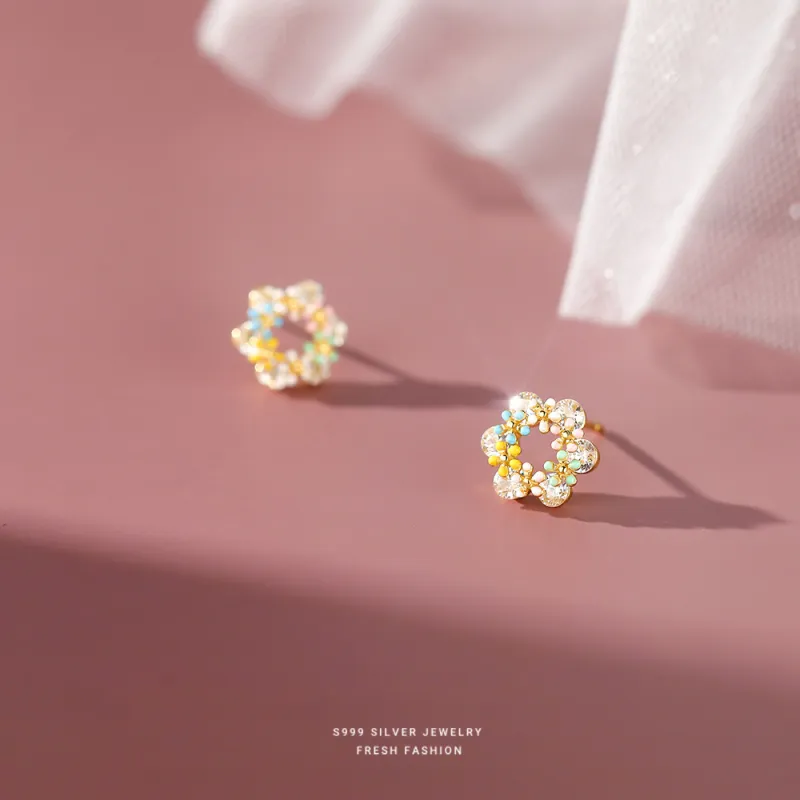 MONI JEWELLERY S999 Fine Silver Stud Earrings Women's-6