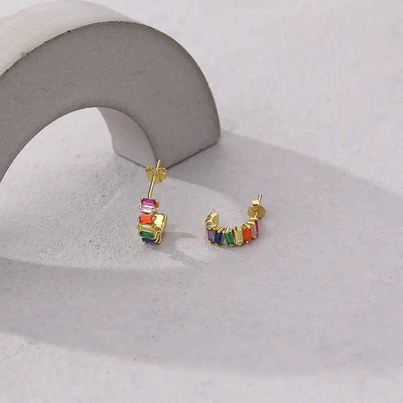 MONI JEWELLERY S925 Silver Zircon Earrings Women's-1