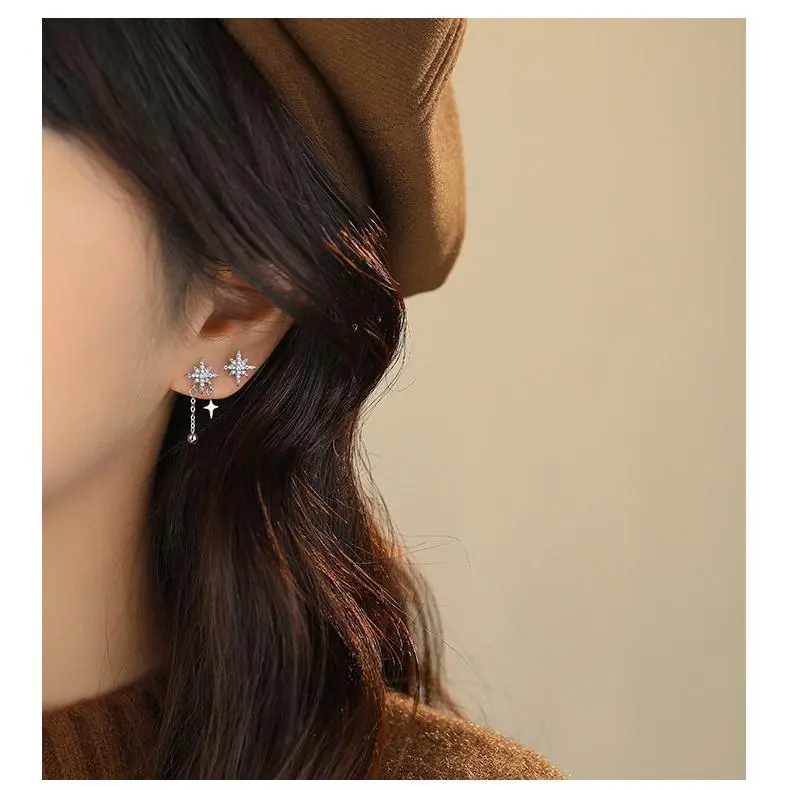 MONI JEWELLERY S999 Silver Stud Earrings Women's-1