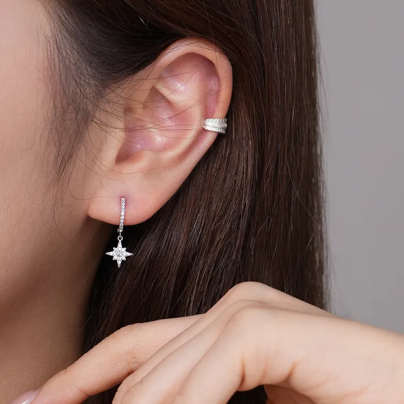 MONI JEWELLERY S925 Silver Unique Design Earrings Luxury Versatility Romantic Atmosphere Clip on Earrings Women's-4