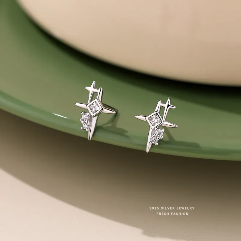MONI JEWELLERY S925 Silver Stud Earrings Women's-3