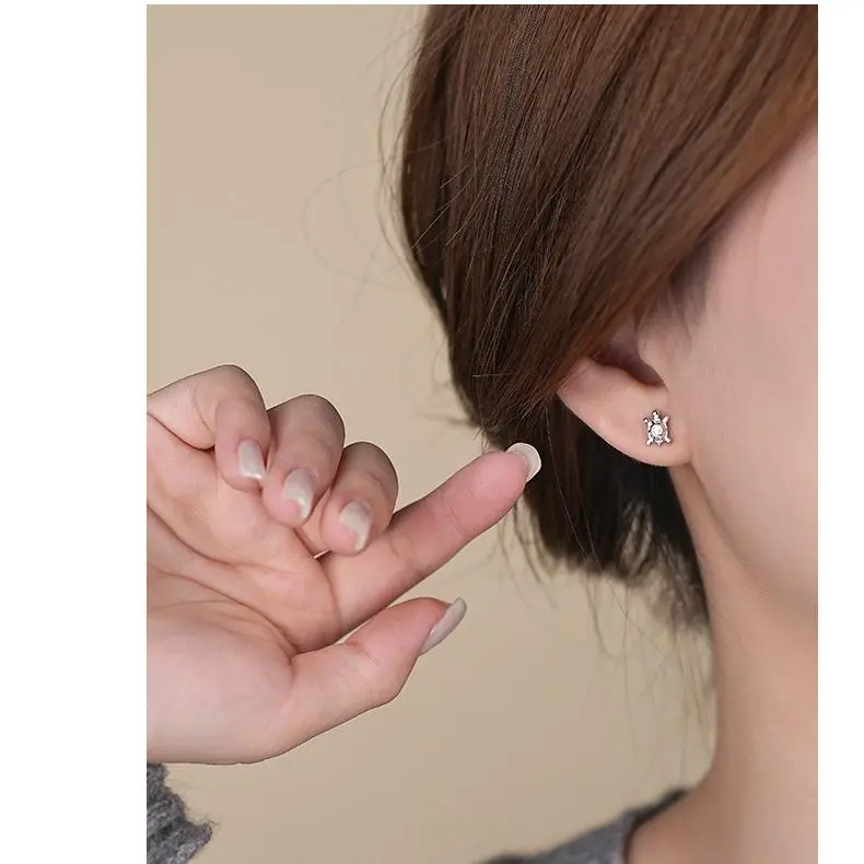 MONI JEWELLERY S999 Fine Silver Stud Earrings Women's-2