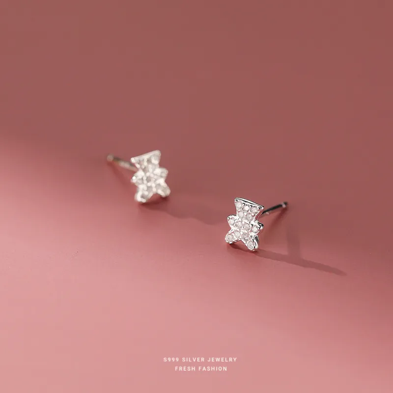 MONI JEWELLERY S999 Fine Silver Stud Earrings Women's-4