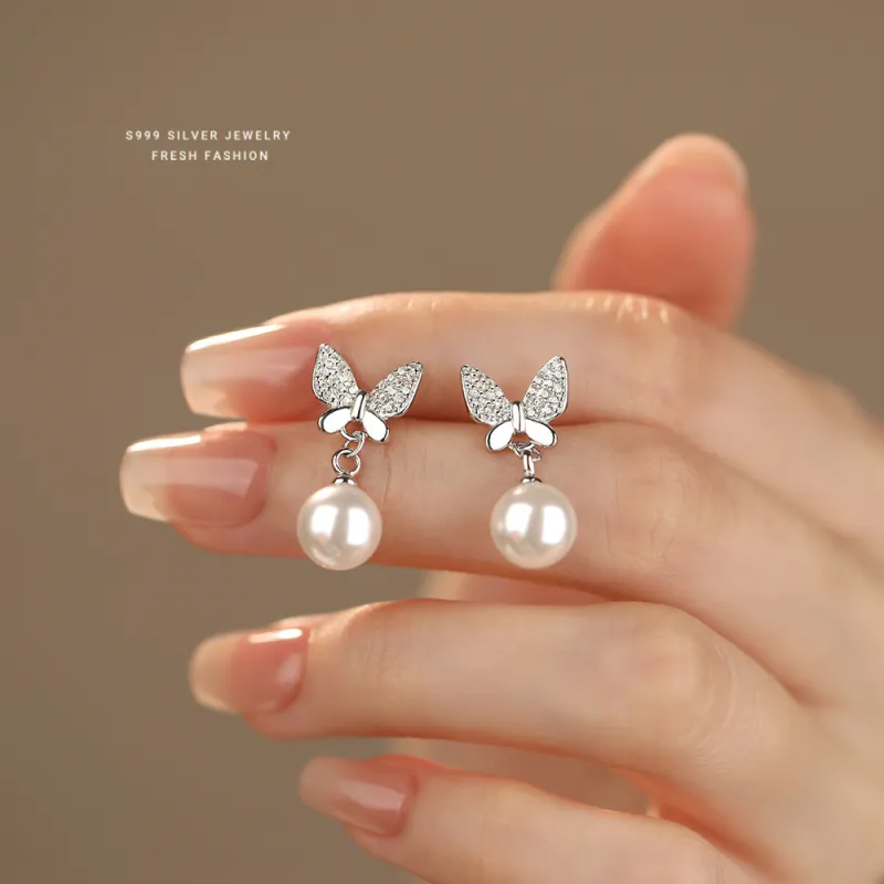 MONI JEWELLERY S999 Fine Silver Stud Earrings Women's-7
