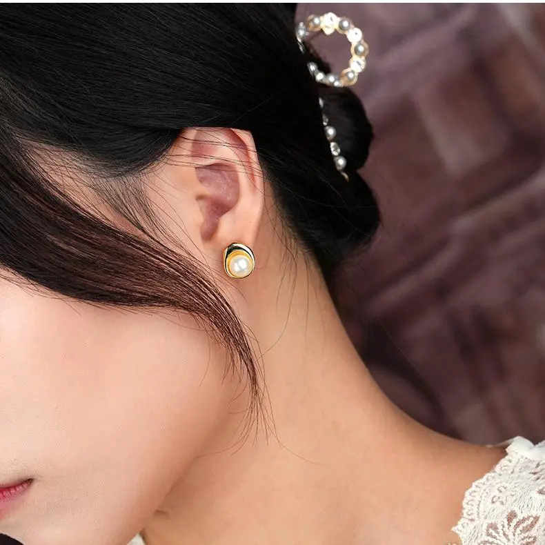 MONI JEWELLERY Pearl S925 Silver Earrings Women's-1