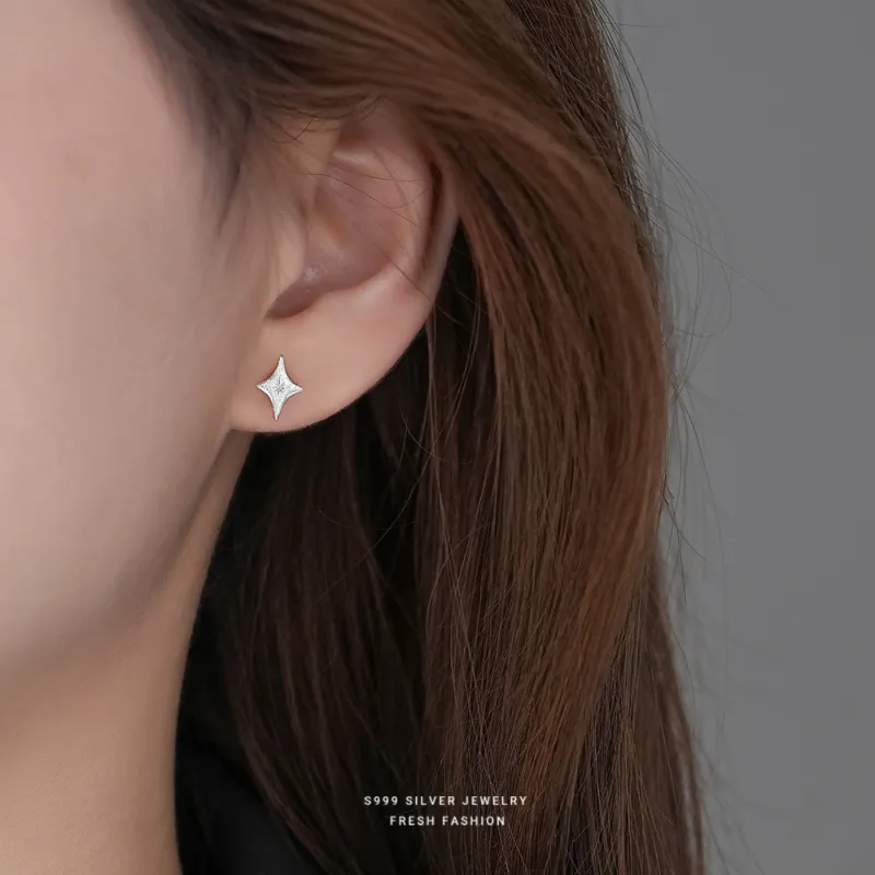 MONI JEWELLERY S999 Fine Silver Stud Earrings Women's-4