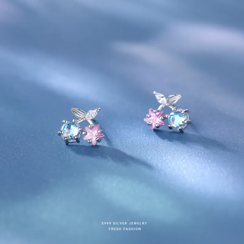 MONI JEWELLERY S999 Fine Silver Stud Earrings Women's-5