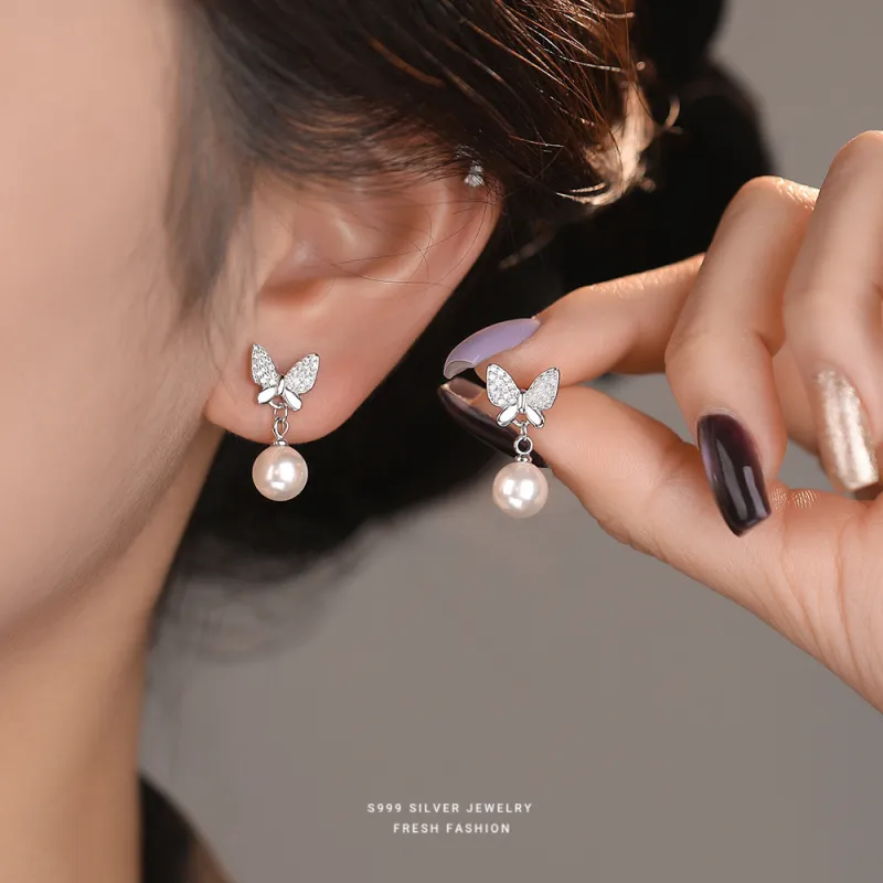MONI JEWELLERY S999 Fine Silver Stud Earrings Women's-3