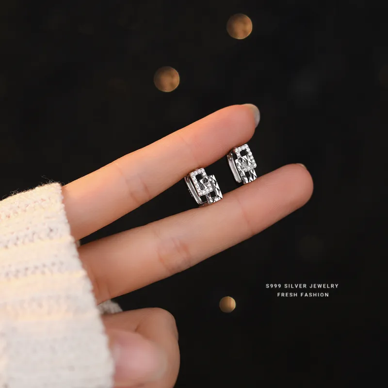 MONI JEWELLERY S999 Fine Silver Stud Earrings Women's-6