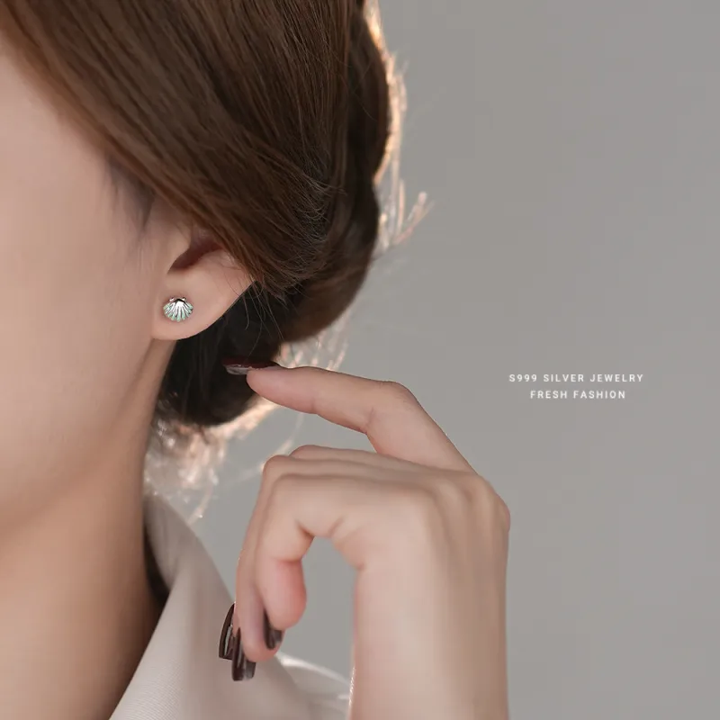 MONI JEWELLERY S999 Fine Silver Stud Earrings Women's-3