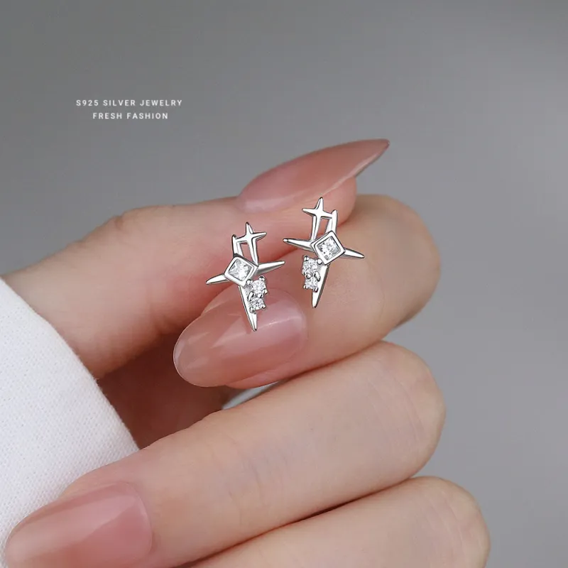 MONI JEWELLERY S925 Silver Stud Earrings Women's-4