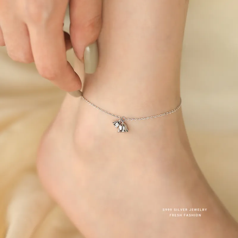 MONI JEWELLERY S999 Fine Silver Anklets Women's-2