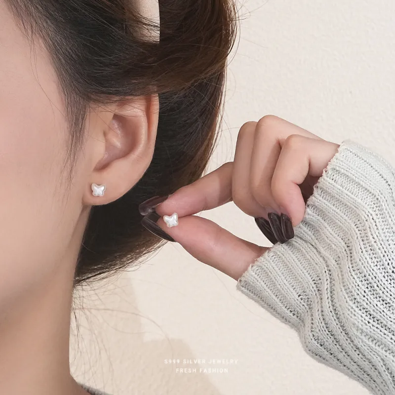 MONI JEWELLERY S999 Fine Silver Stud Earrings Women's-3