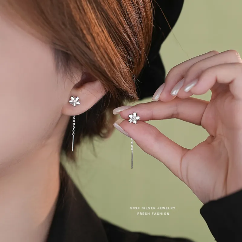 MONI JEWELLERY S999 Fine Silver Drop Earrings Women's-6