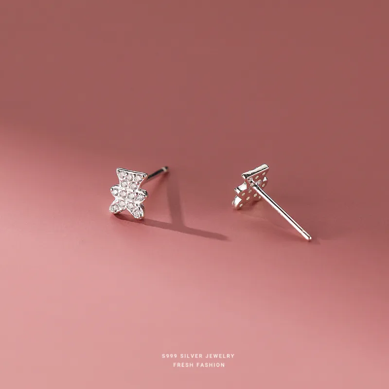 MONI JEWELLERY S999 Fine Silver Stud Earrings Women's-5