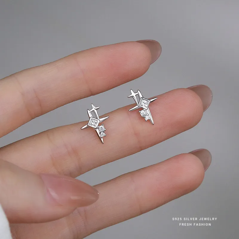 MONI JEWELLERY S925 Silver Stud Earrings Women's-5